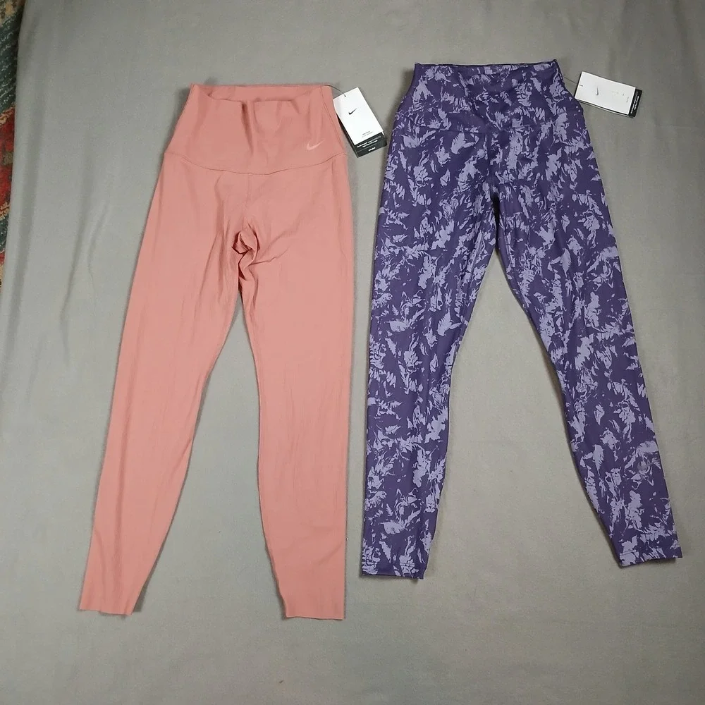 NWT‎ Lot of 2 Pair Nike Dri Fit Women's Small Pink Purple Training Leggings